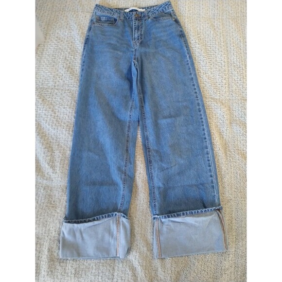 Tinseltown Wide Leg Cuff Bottom Jeans Sz 5 Y2K Boho Grunge Skater Loganlook - Picture 4 of 8